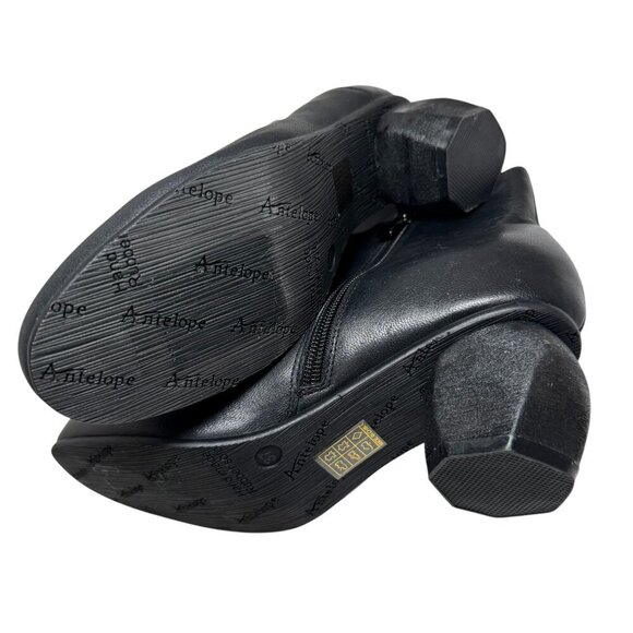 Antelope Ankle Boots Perrin Geometric Heel sz 37 6.5 US Black New Anthropologie - Picture 9 of 9